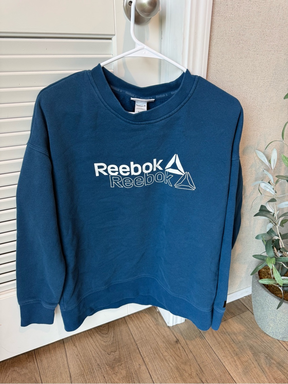 Reebok Women’s Crewneck Sweatshirt in Deep Teal Blue - Picture 1 of 4